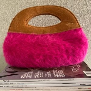 Kangol pink fur bag